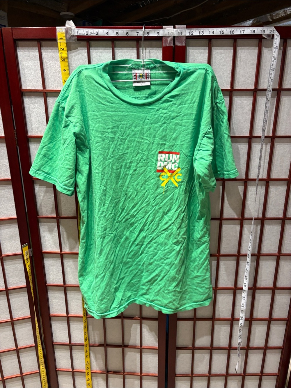 RUN DMC Green Short Sleeve Logo Pocket Tee
